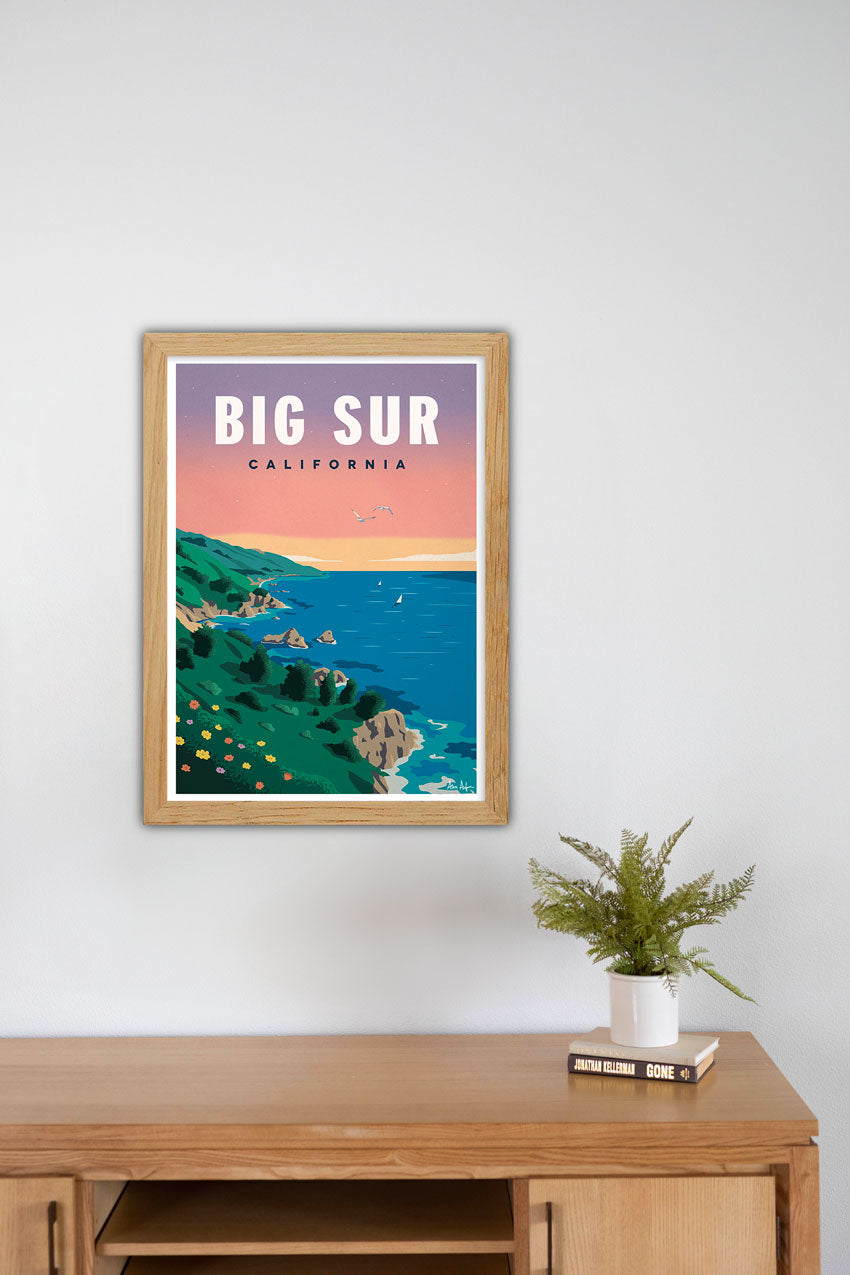 Poster Big Sur Californie Nature Océan Ciel Coucher de soleil