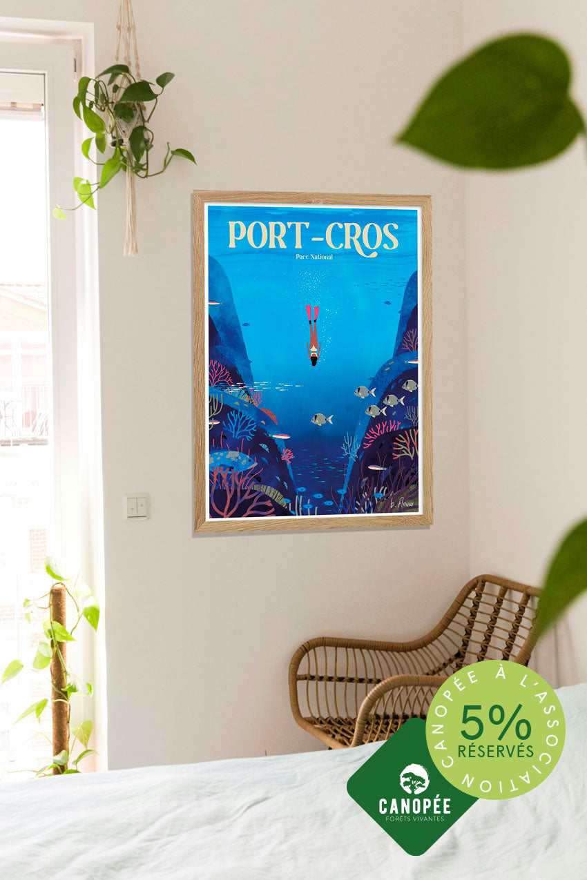 Poster de plongée sous-marine à Port-Cros