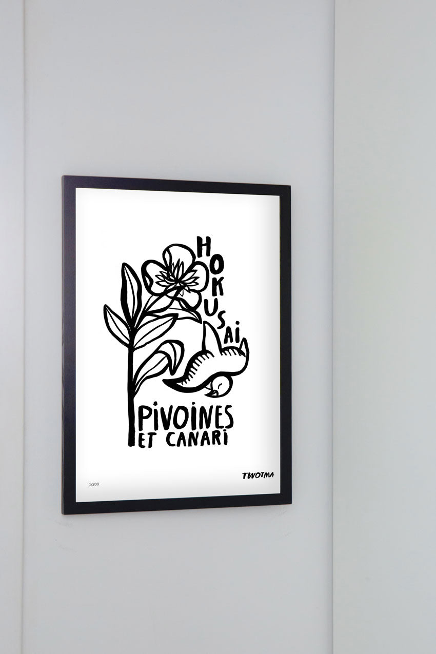 pivoines et canari