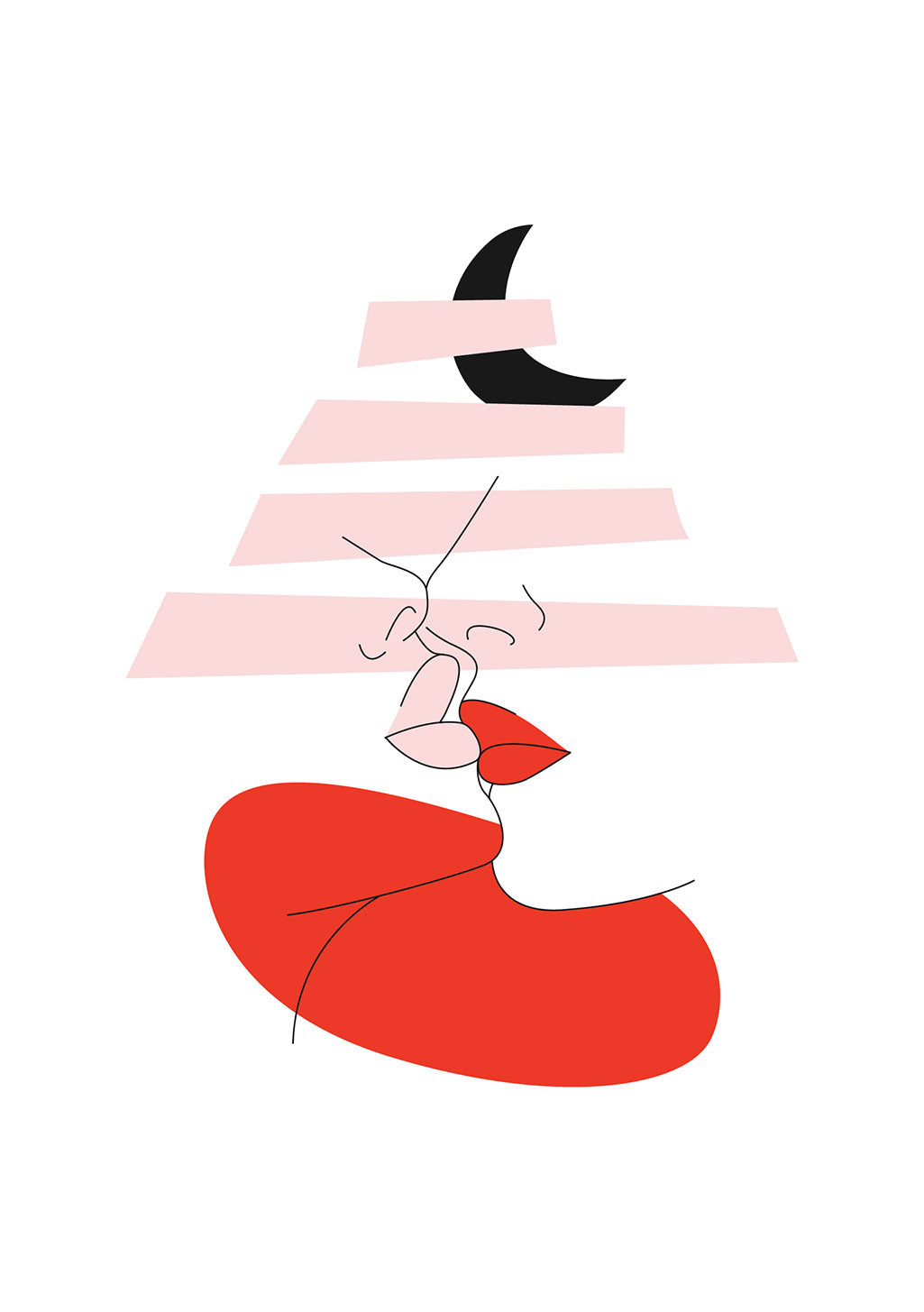 Illustration abstraite, formes géométriques, couleurs vives, figures stylisées
