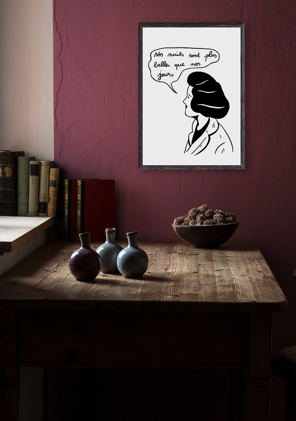 Femme avec bulle de parole, texte français