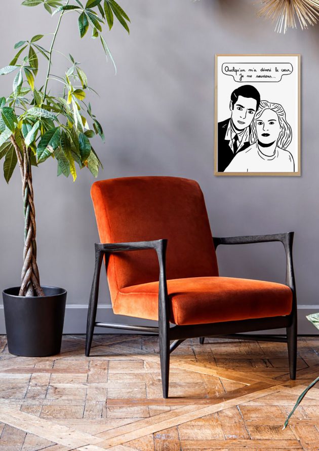 Homme et femme, bulle de dialogue, mur gris