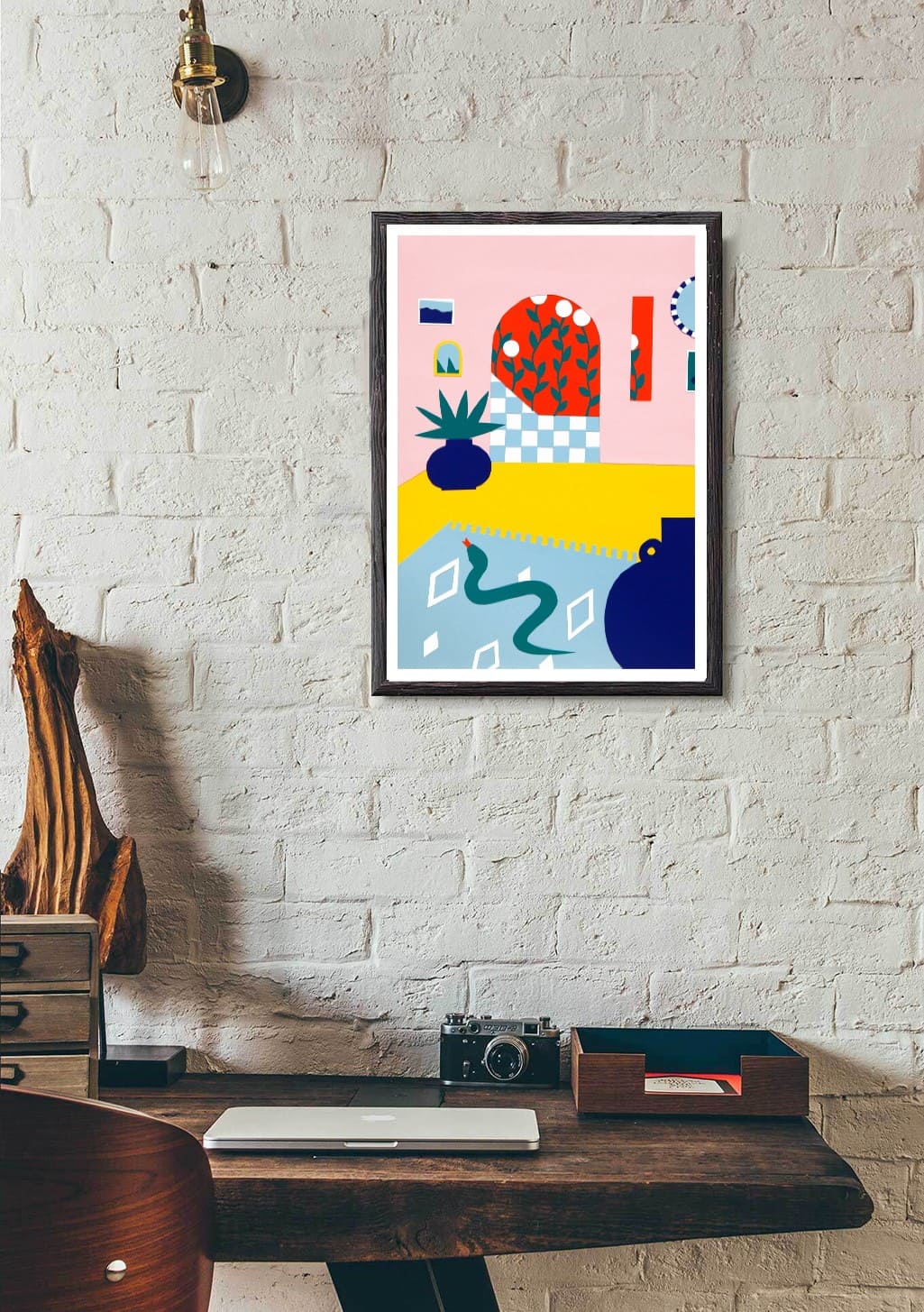 Art abstrait coloré, formes géométriques, motifs ludiques