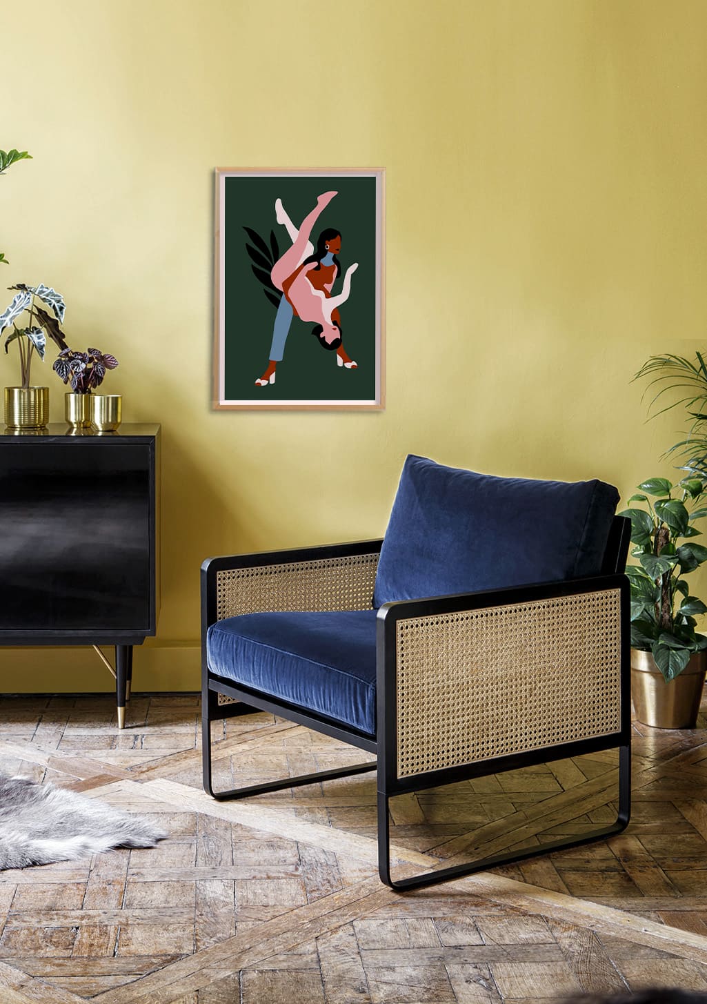 Couple dansant, Art moderne, Couleurs vives, Style abstrait