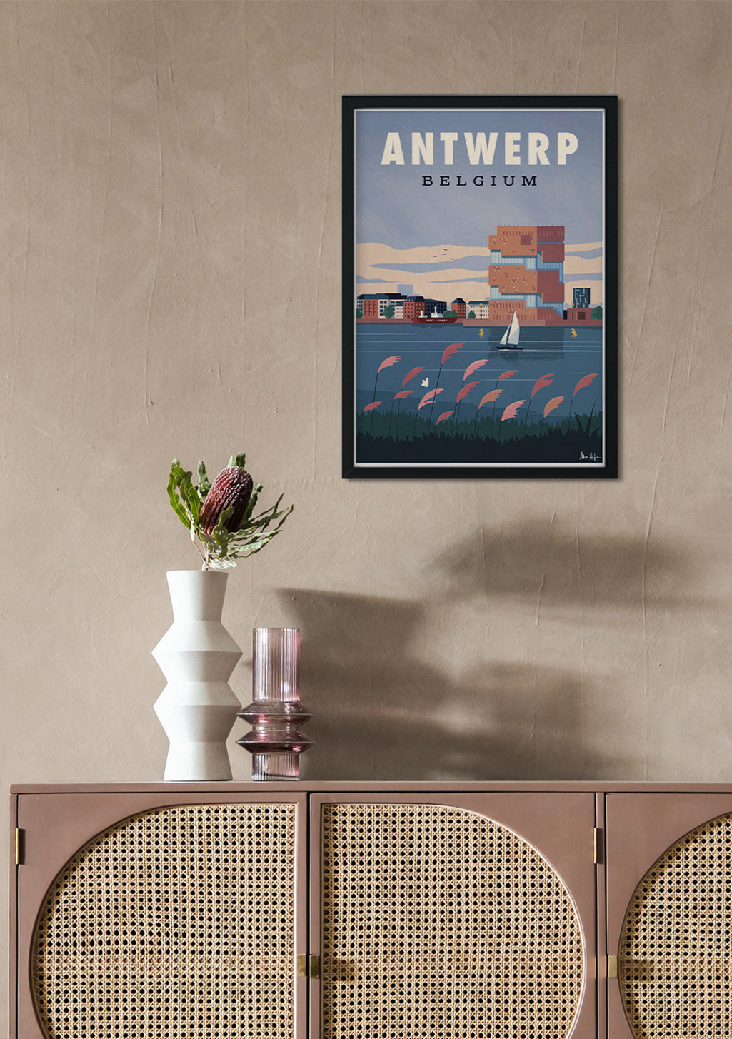 Poster Antwerp Belgique Ville Paysage