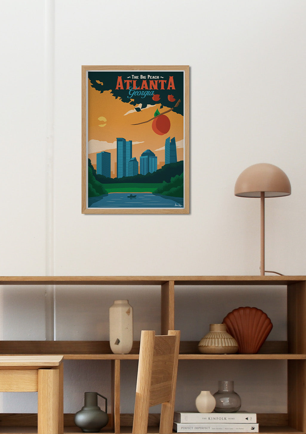 Poster Atlanta Géorgie Peche Grand Ville Solaire