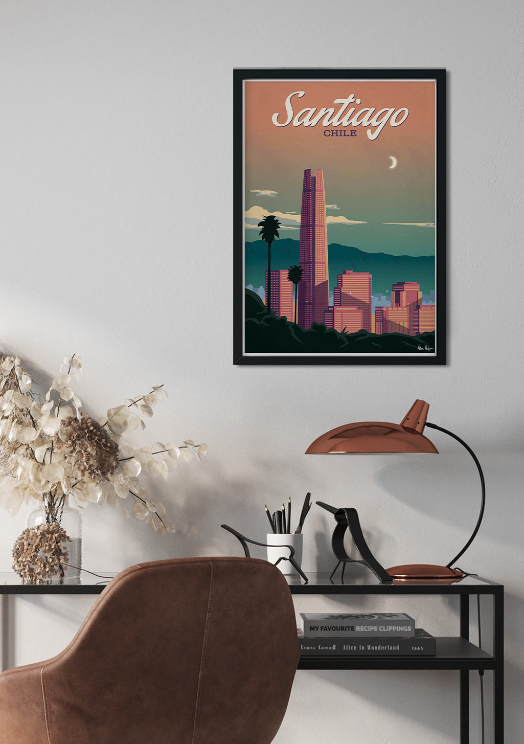 Santiago Chili Ville Nuit Skyline