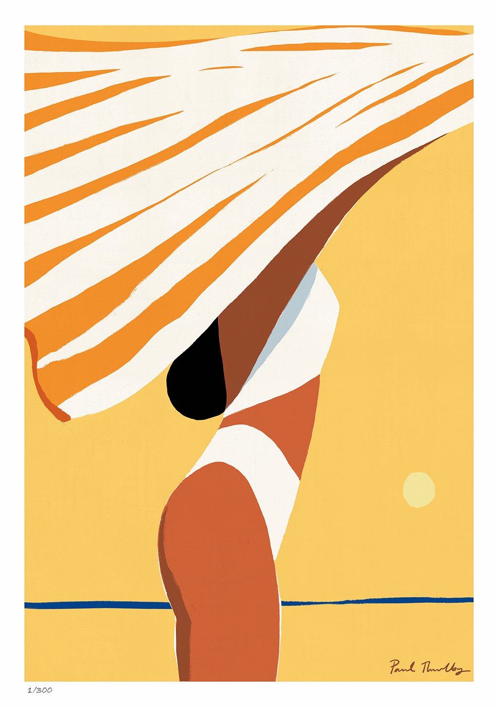 Affiche-Paul-Thurlby-Yellow-striped-beachtowel