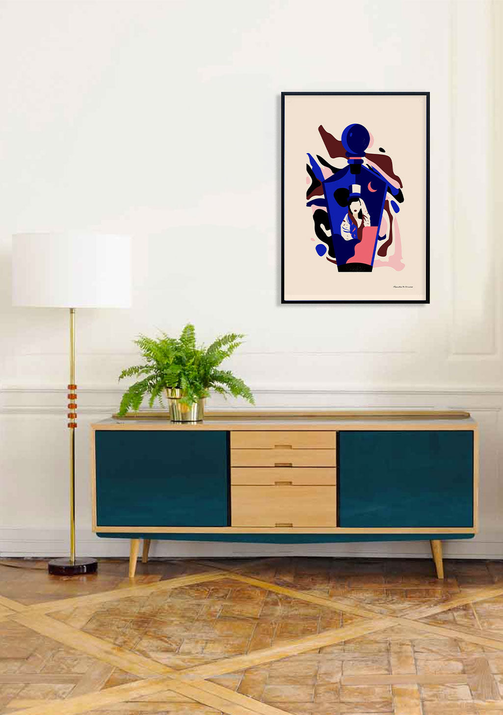 Art abstrait coloré avec formes géométriques
