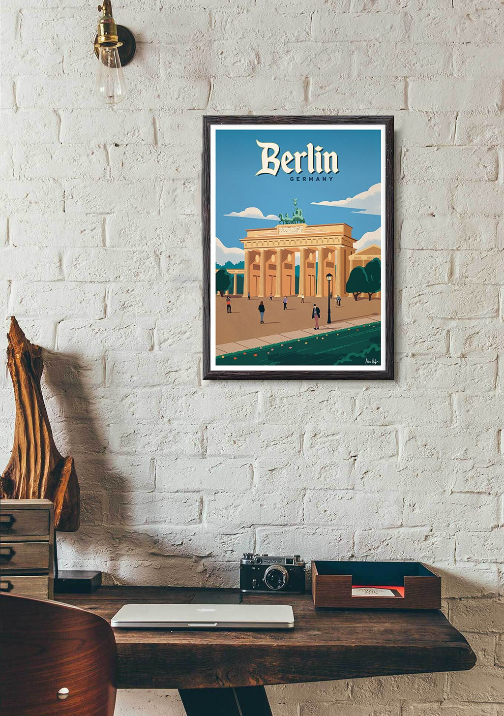 Berlin Allemagne, Porte de Brandebourg, illustration colorée