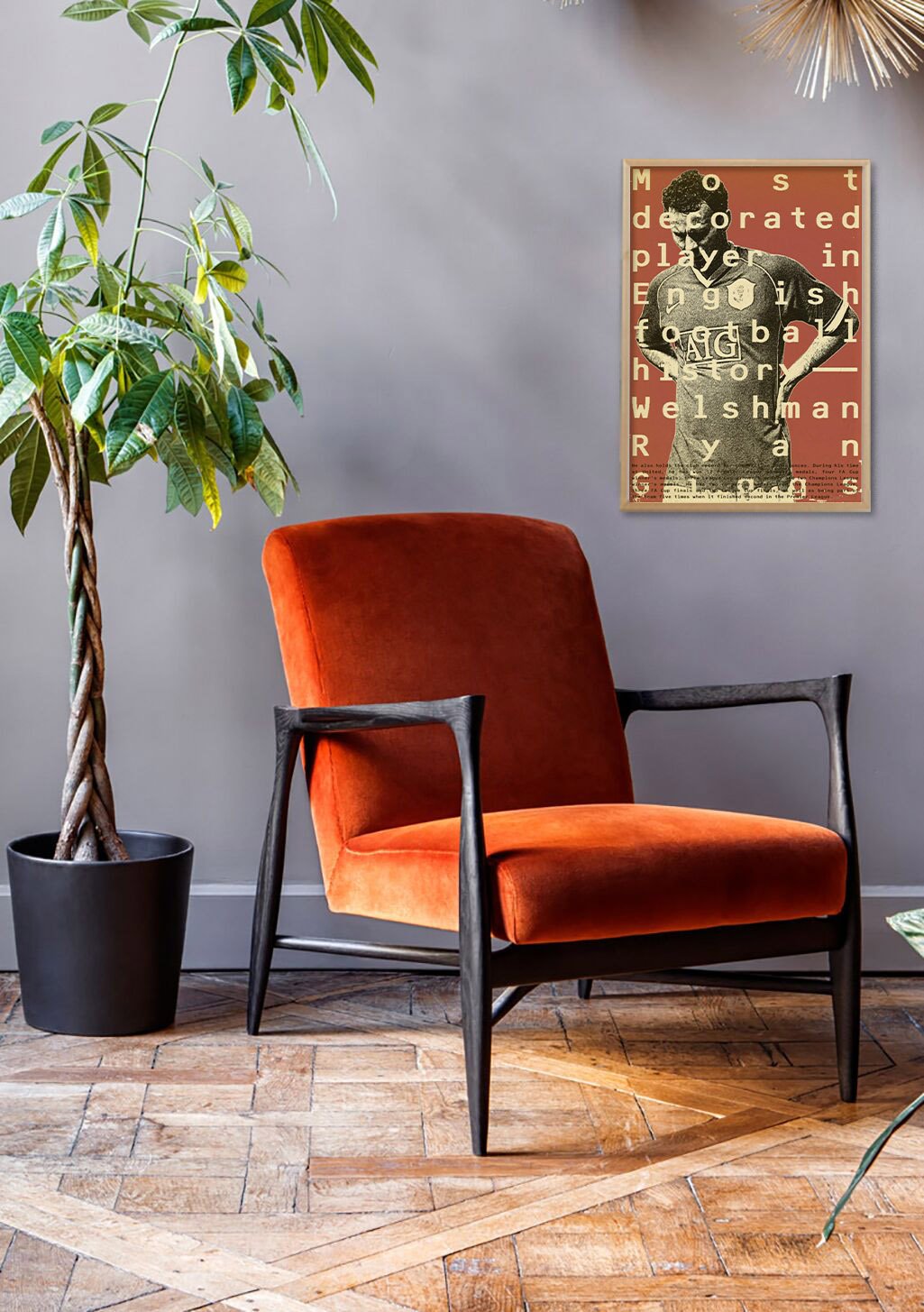 Poster de football, joueur, historique, anglais, décoré, Weishman, Ryan, football, histoire, joueur, décoré, anglais