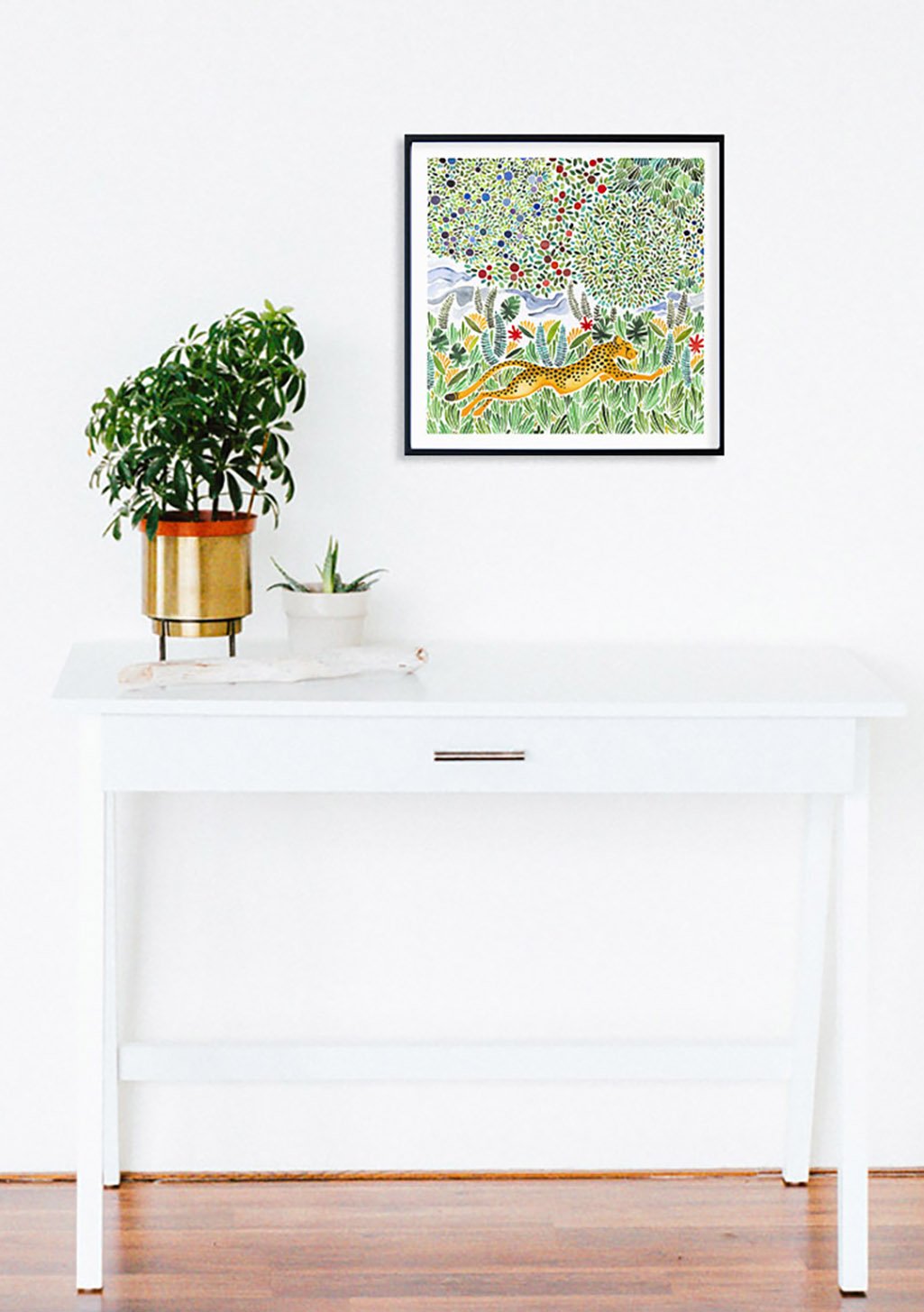 Art abstrait coloré avec des formes et des fleurs