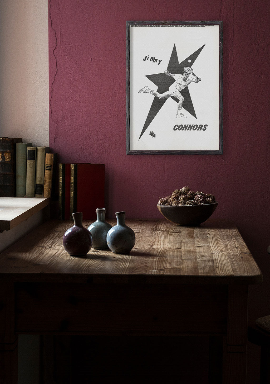 Poster de baseball, joueur, étoile, Connors, texte, mur