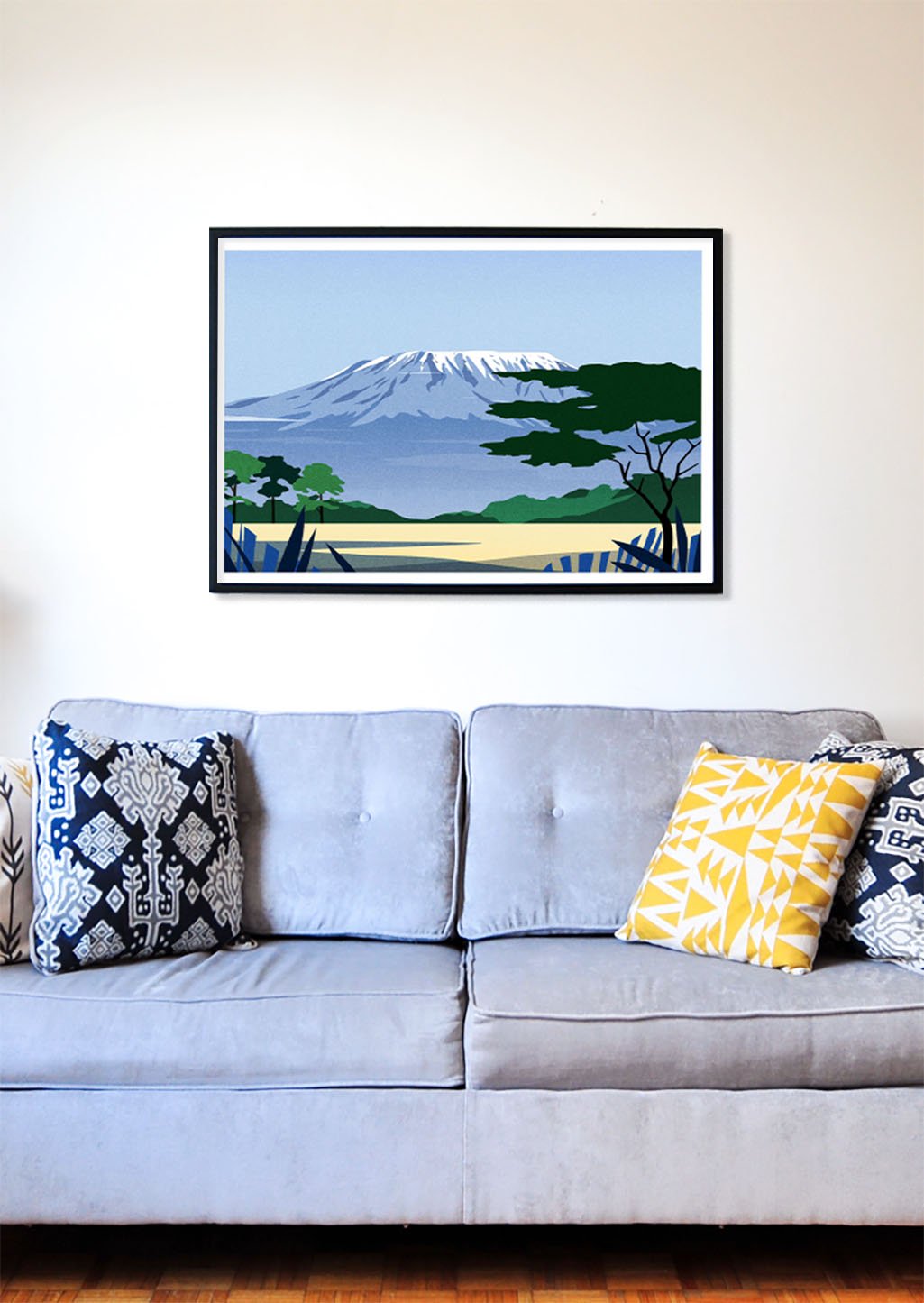 Montagne enneigée, paysage, arbres, rivière, ciel bleu