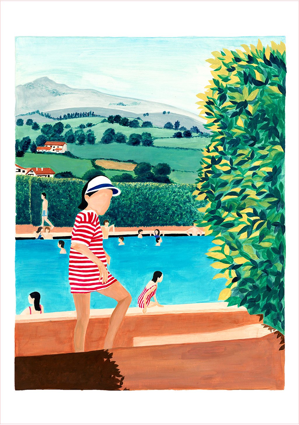 Plage, Famille, Vert, Bleu, Maison, Montagne, Arbre, Eau, Vacances, Sable, Piscine, Détente
