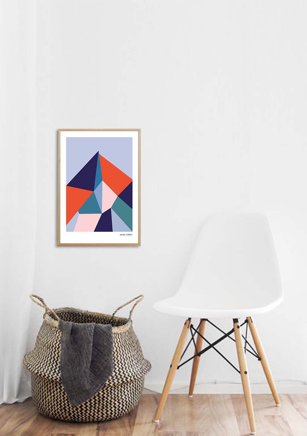 Poster abstrait géométrique avec formes colorées