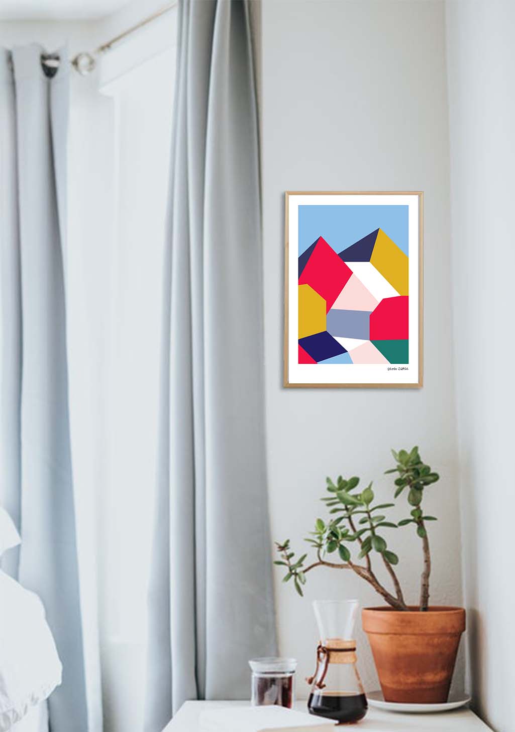 Poster abstrait multicolore géométrique