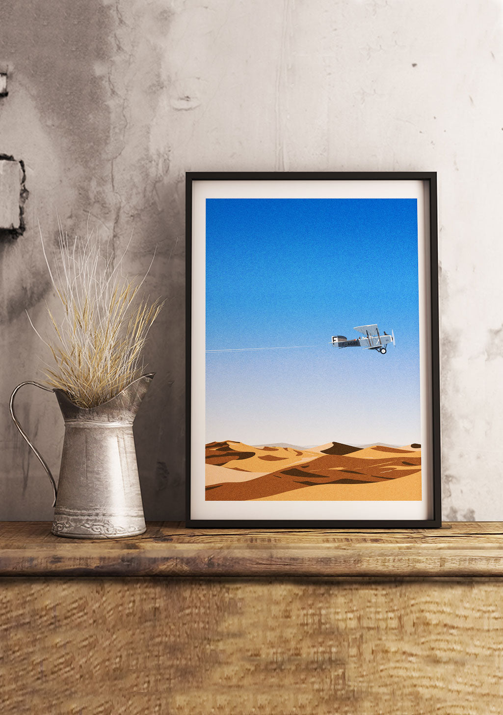 Avion survolant le désert