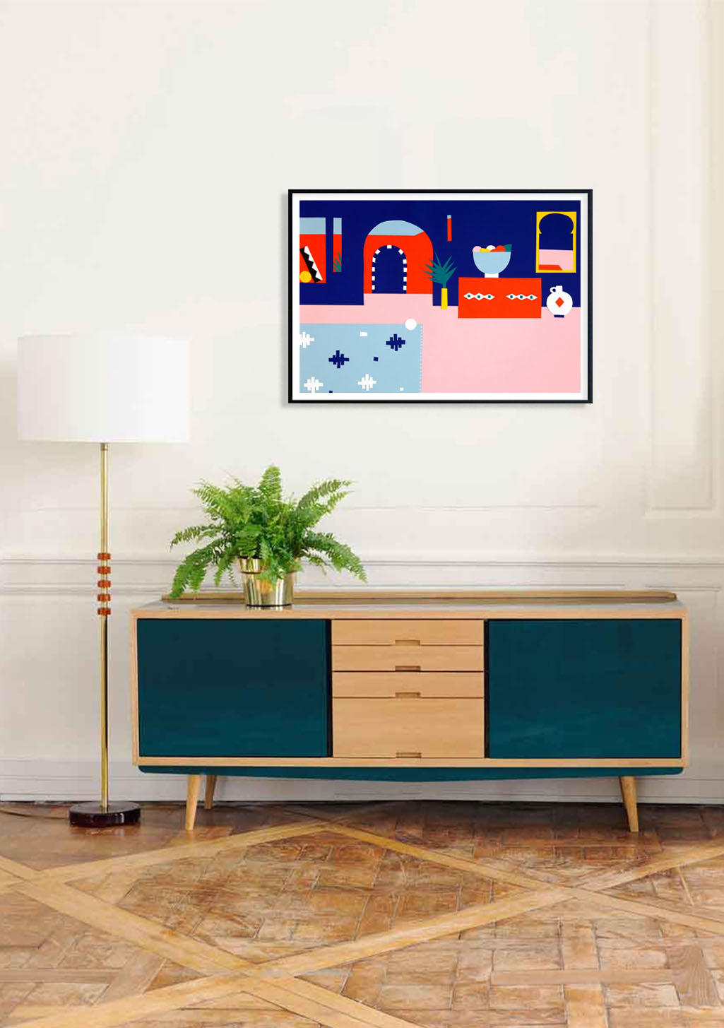 Art abstrait coloré, formes géométriques, motifs variés