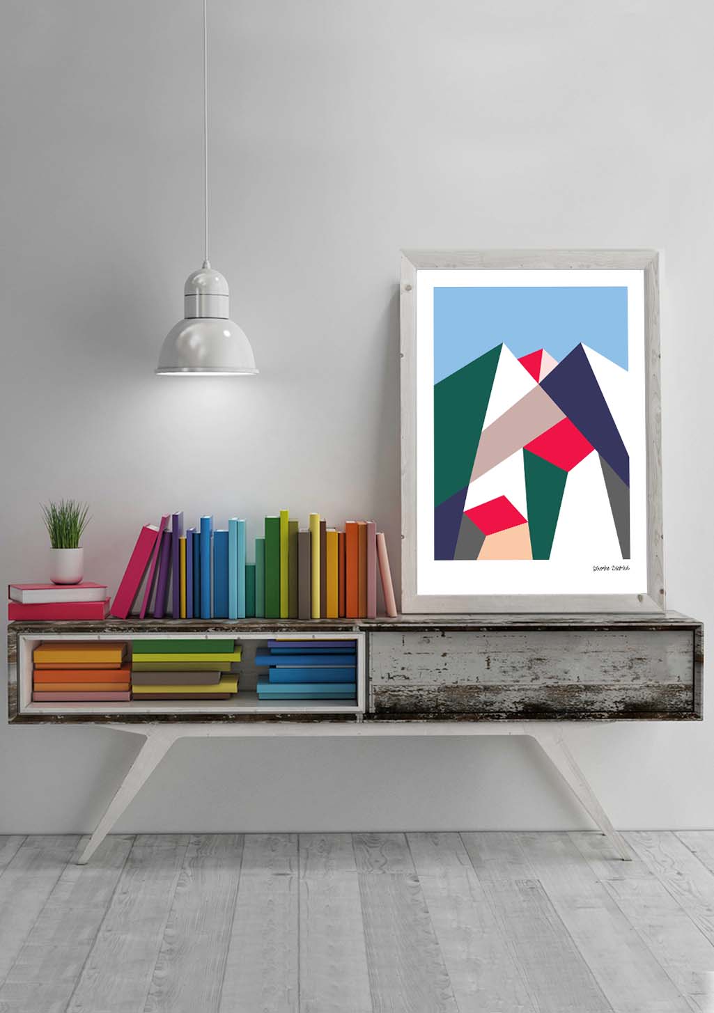 Poster abstrait avec formes géométriques colorées