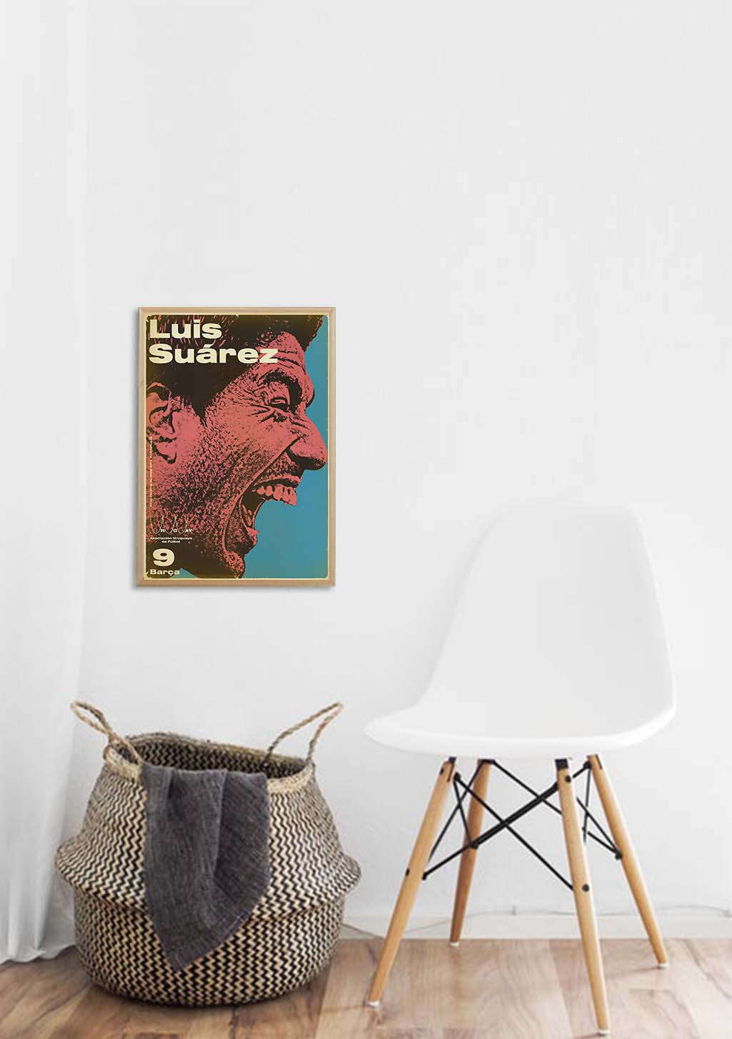 Poster Luis Suarez Football Joueur Dribbler Rouge Bleu