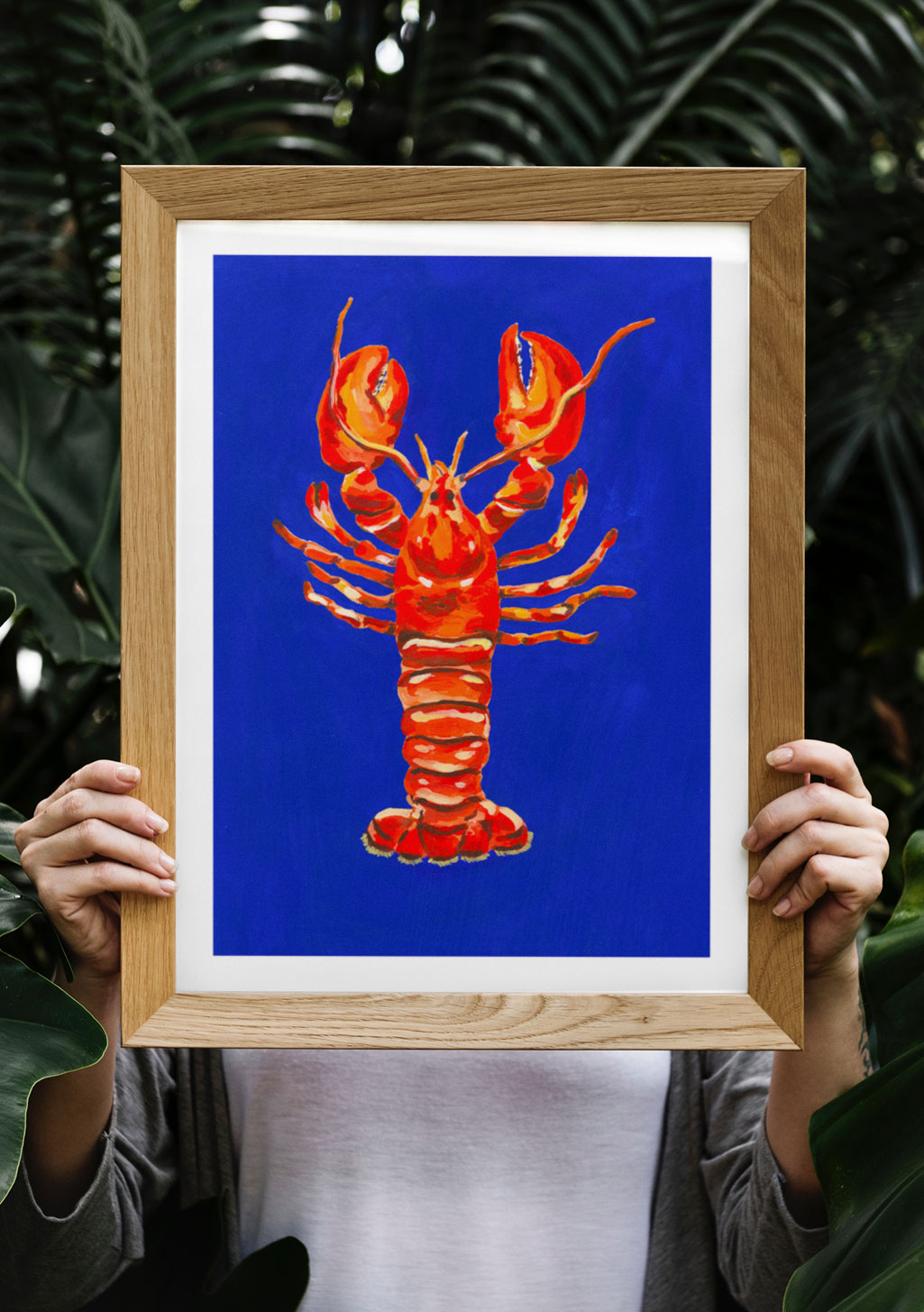 Lobster sur fond bleu