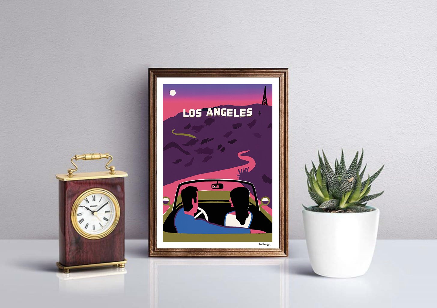 Couple en voiture à Los Angeles