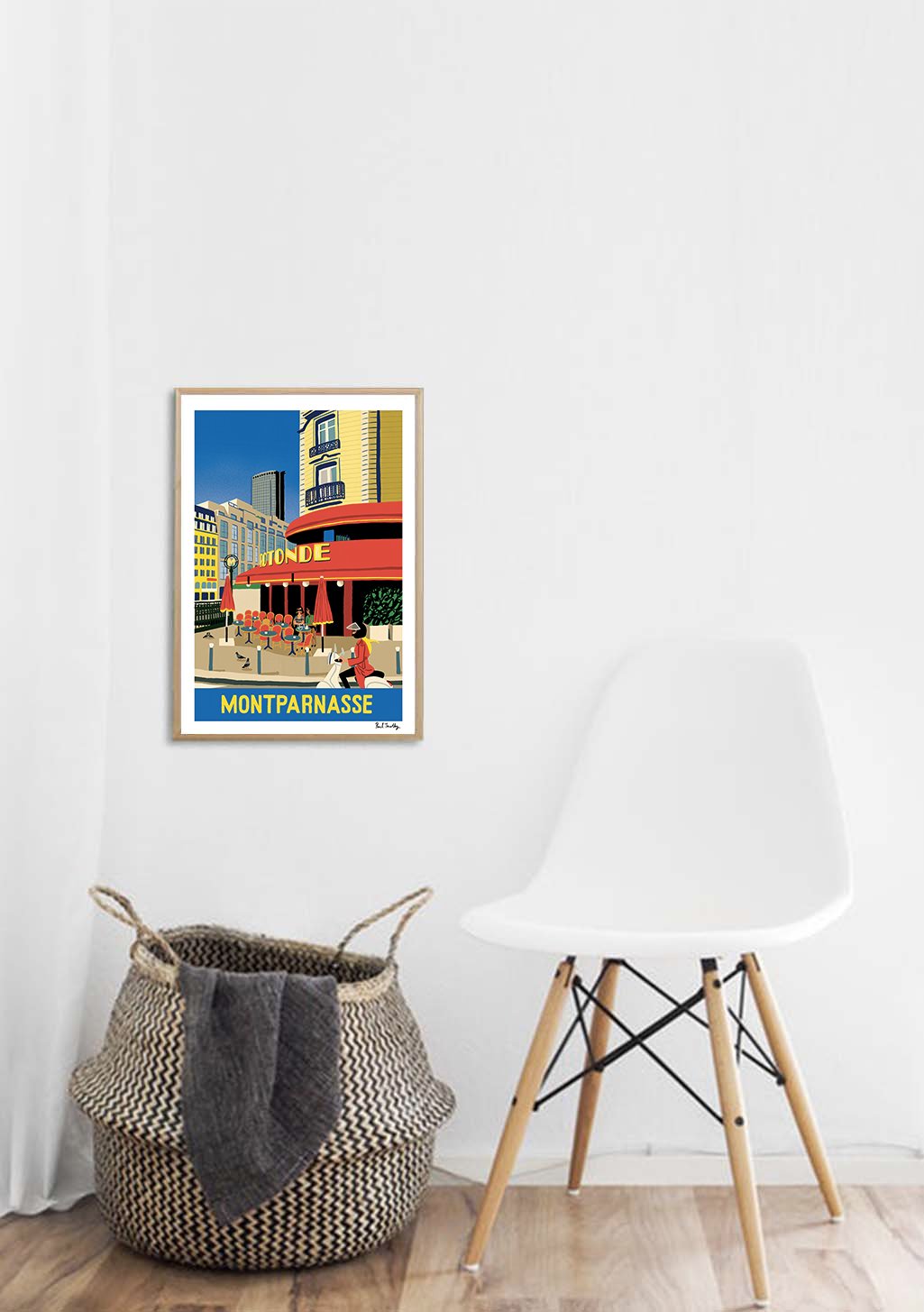 Poster Montparnasse Paris restaurant rue scène