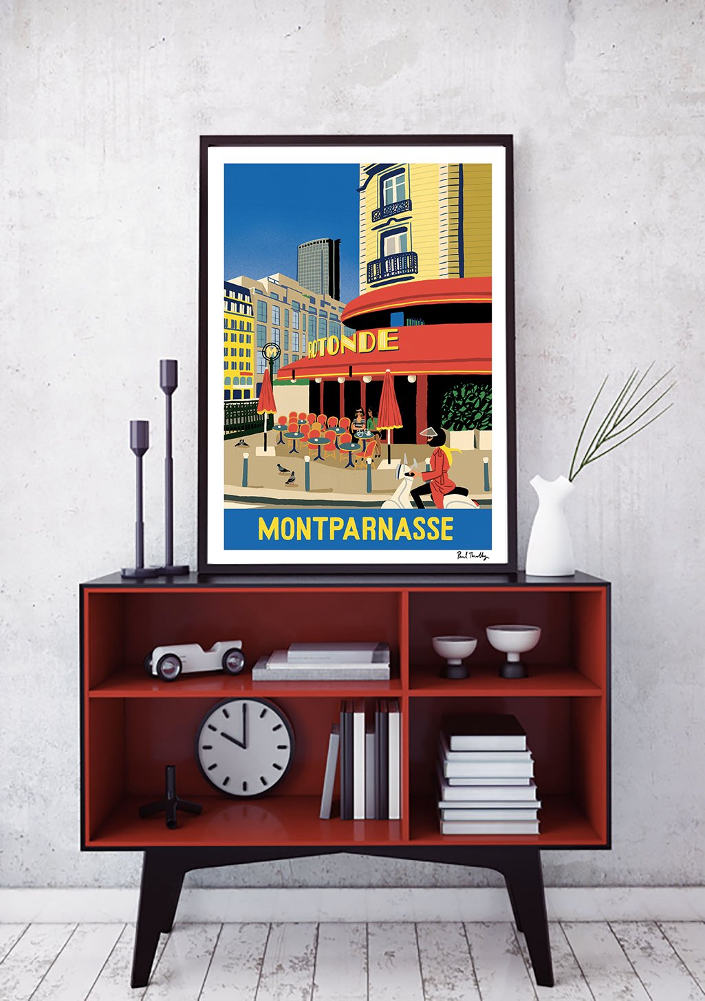 Poster Montparnasse Paris restaurant rue café