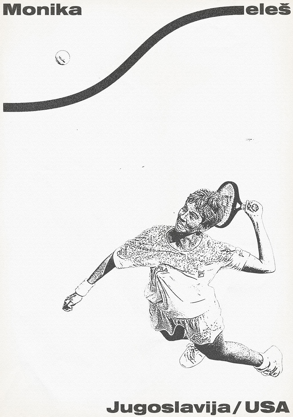 Monika Seleš Tennis Poster Jugoslavija/USA