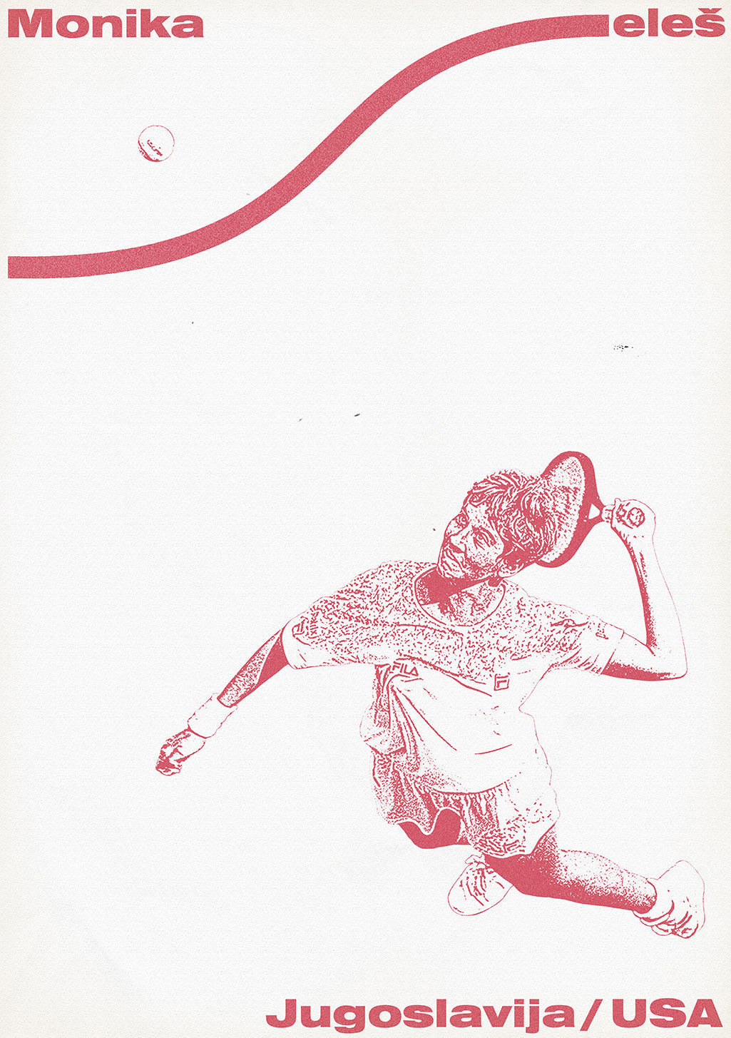 Monika Seleš Tennis Poster Jugoslavija/USA