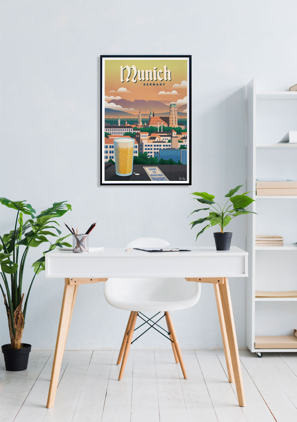 Poster Munich Allemagne bière ville paysage