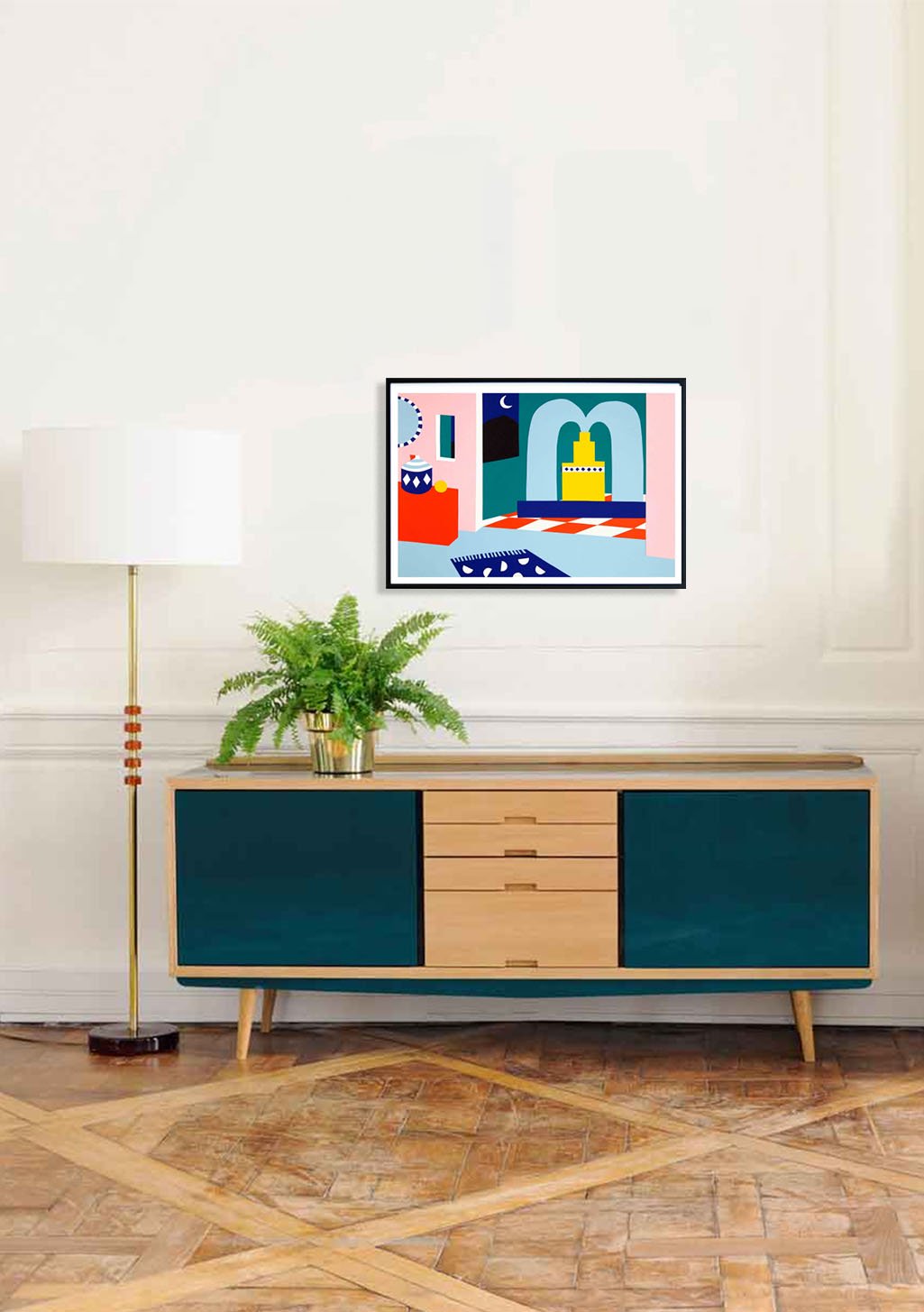 Art abstrait coloré avec des formes géométriques