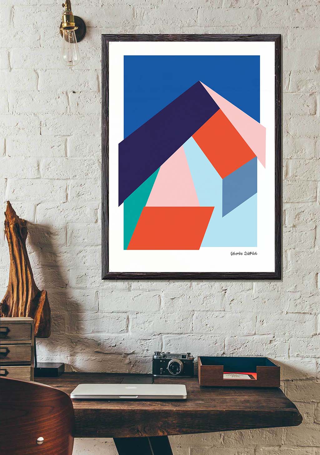 Poster abstrait avec formes géométriques colorées