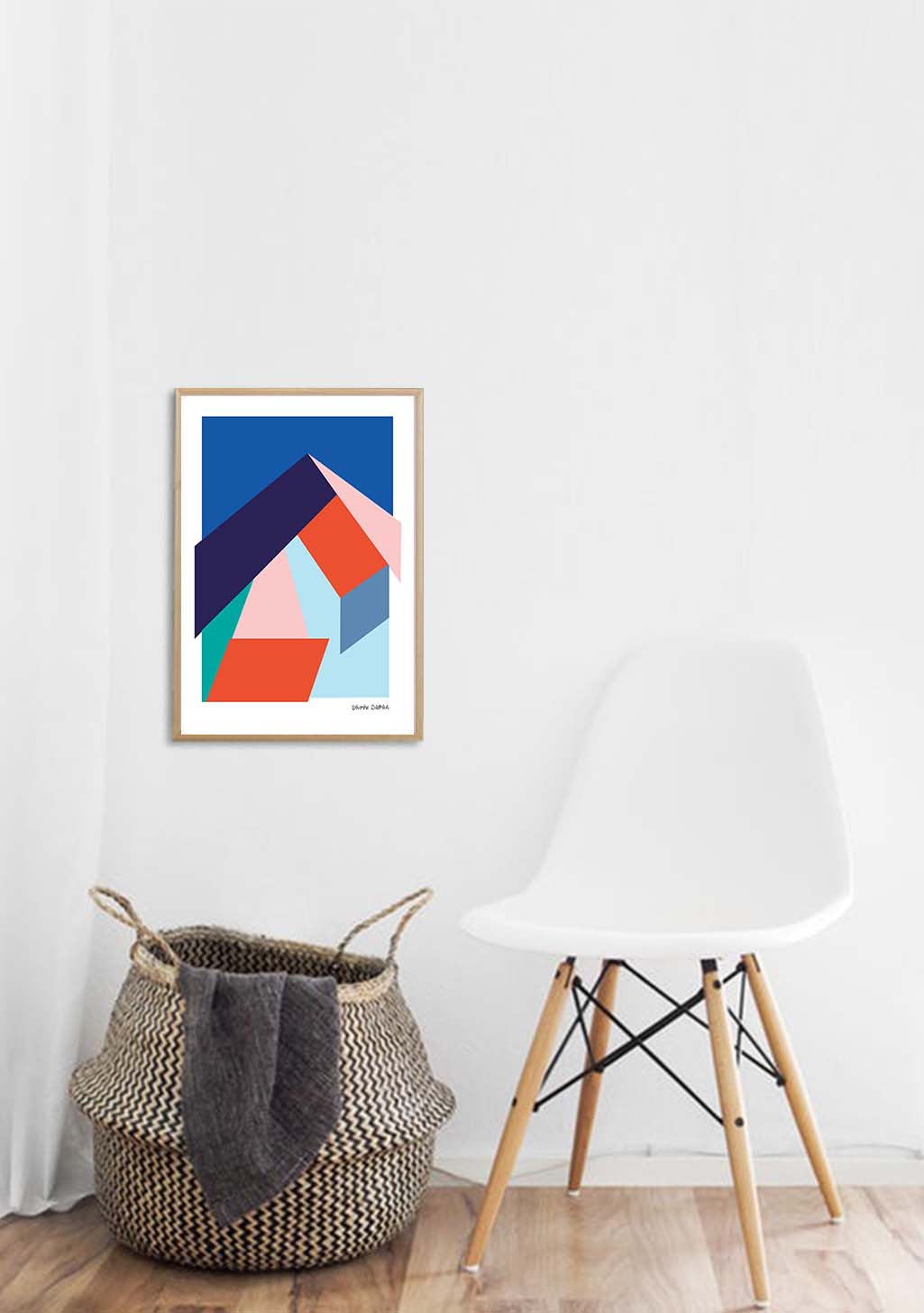 Poster abstrait avec formes géométriques colorées