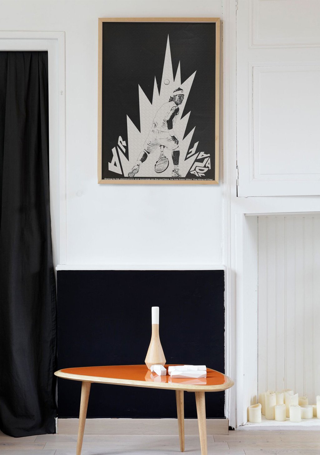 Art abstrait noir et blanc, figure centrale, lignes dynamiques