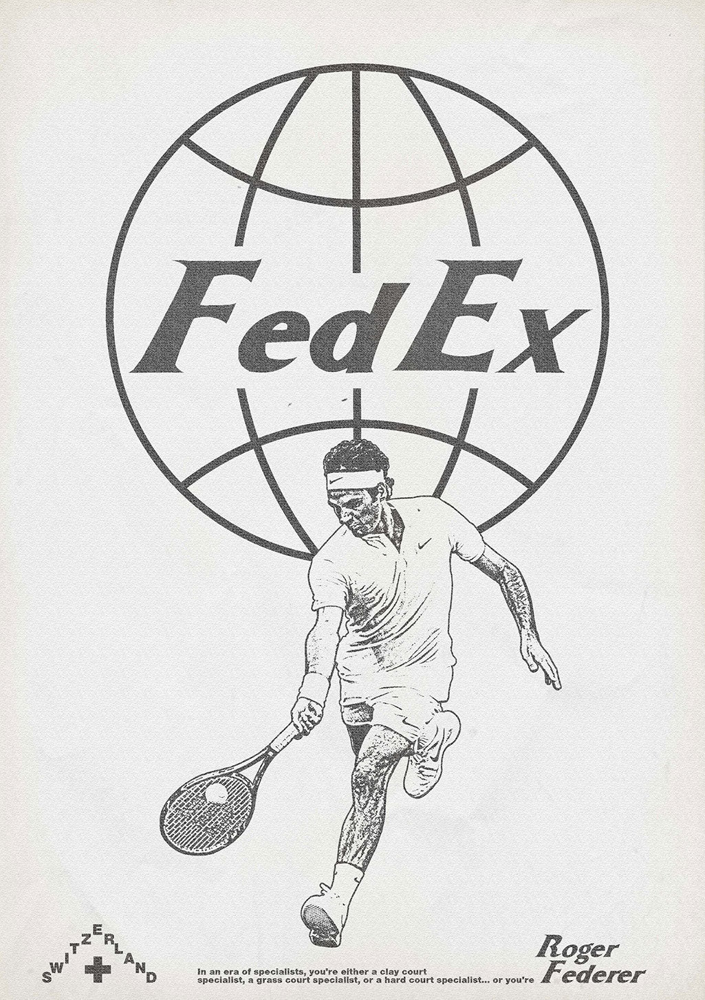 FedEx tennis joueur publicité Roger Federer globe