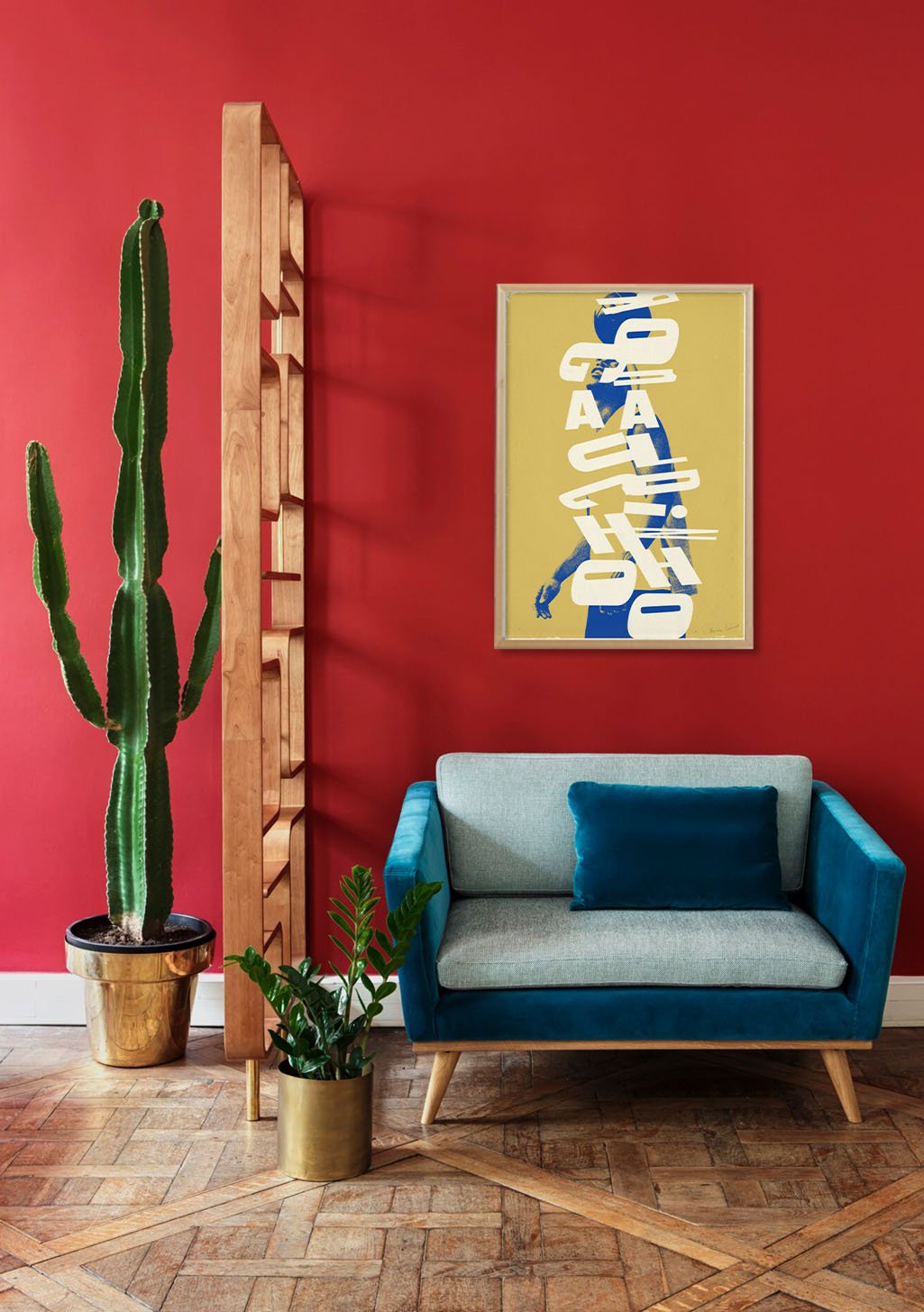 Art abstrait jaune et bleu