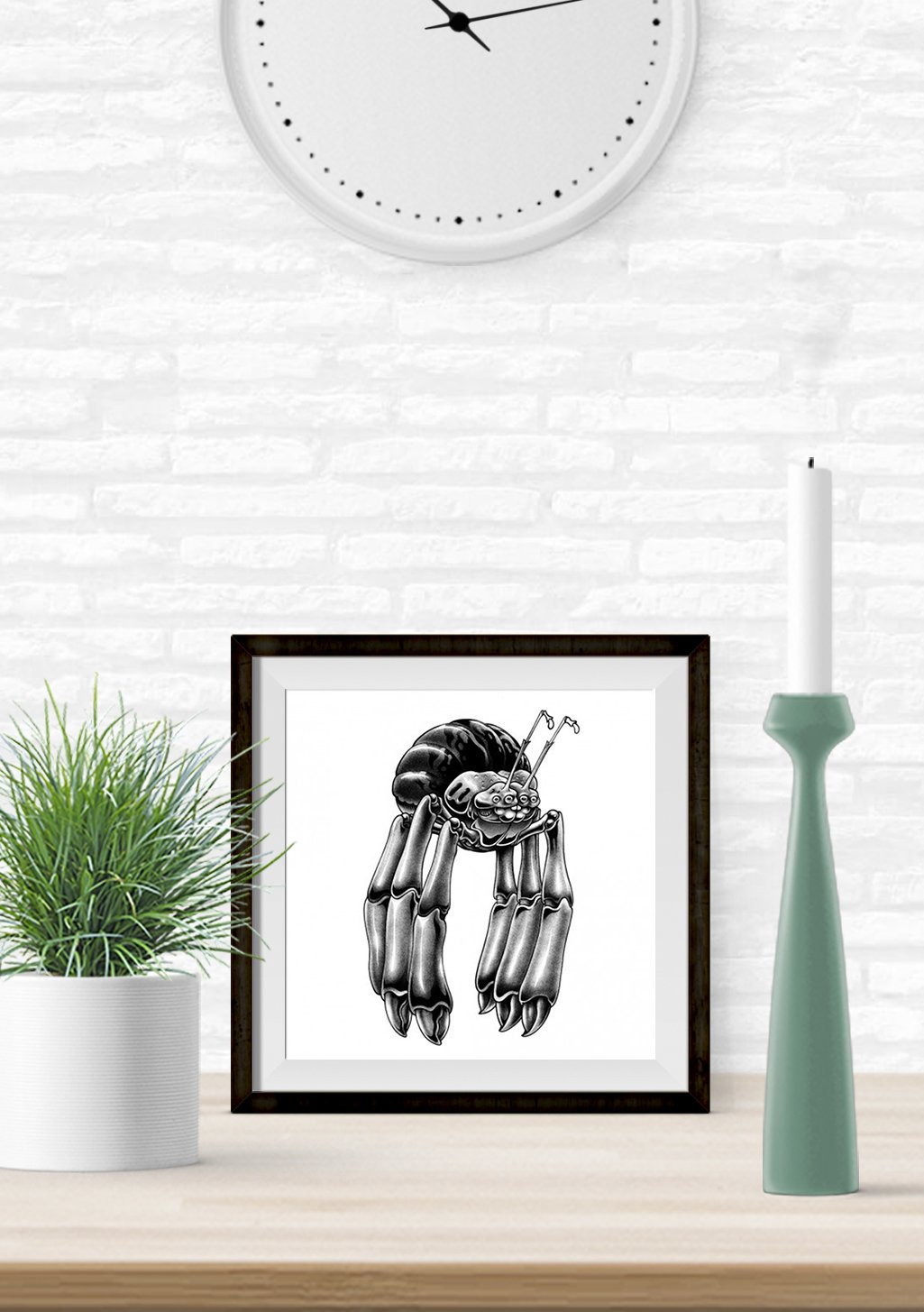 Poster d'une araignée avec une faux