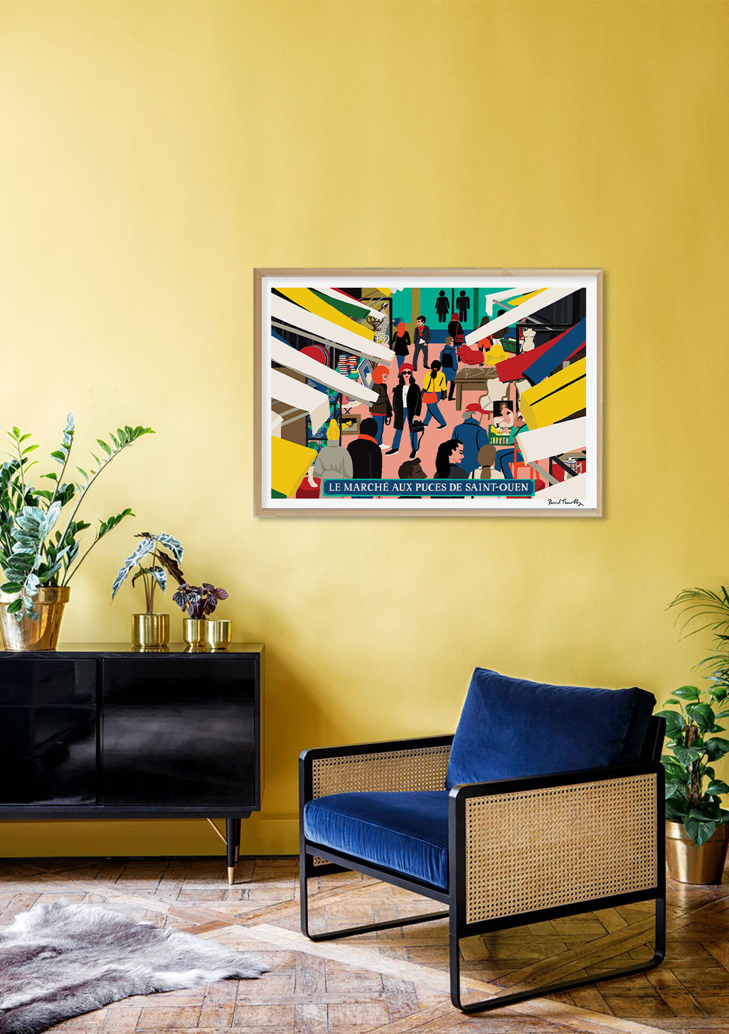 Marché aux Puces de Saint-Ouen, foule colorée, marché animé