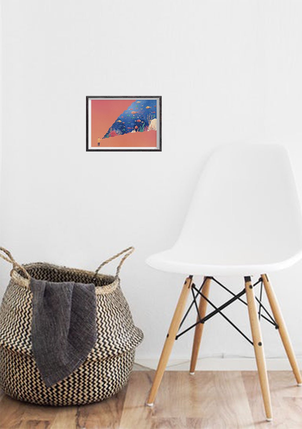 Poster abstrait avec montagnes et ciel