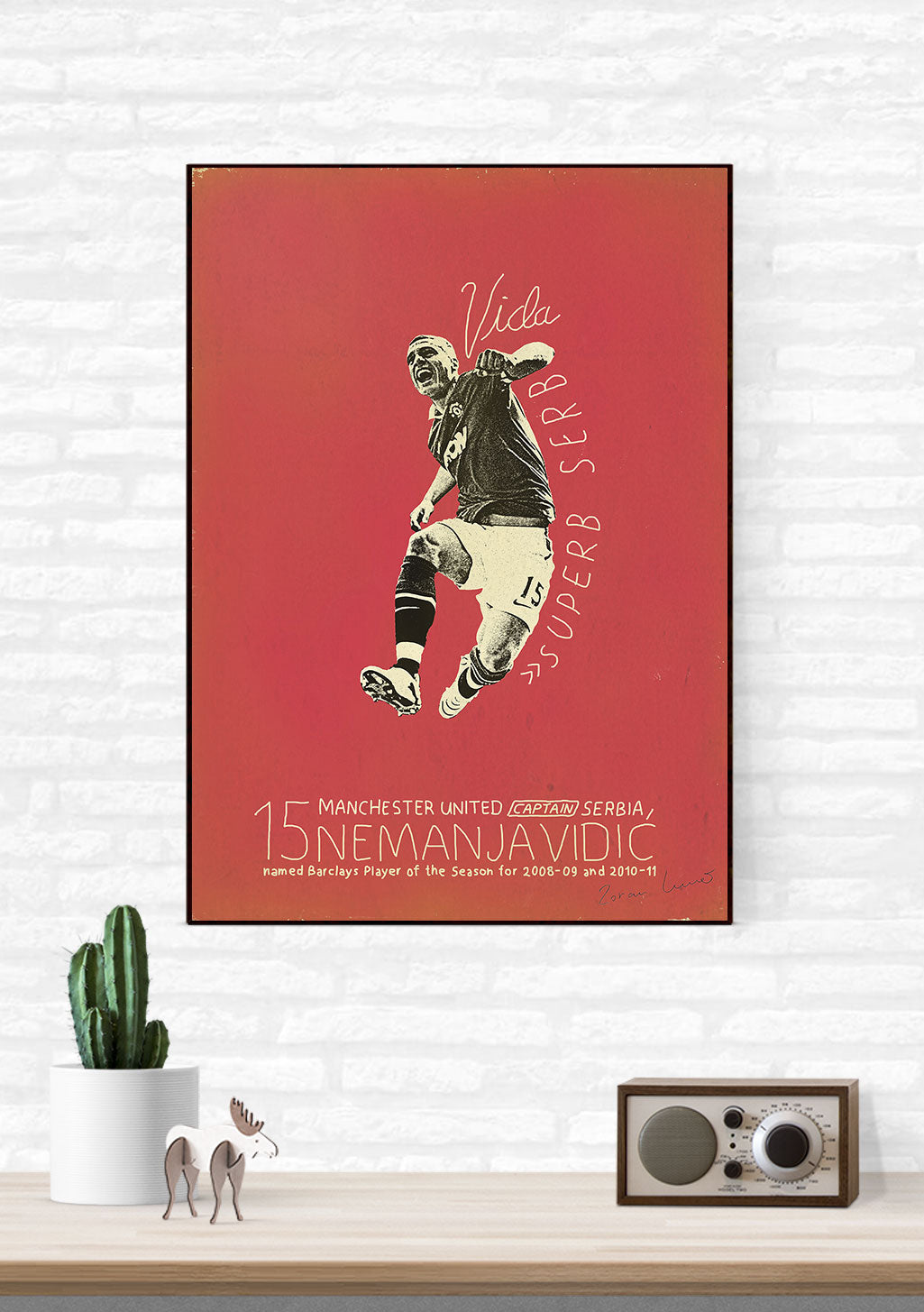 Poster de football, joueur, Manchester United, Nemanja Vidic, Superb Serb