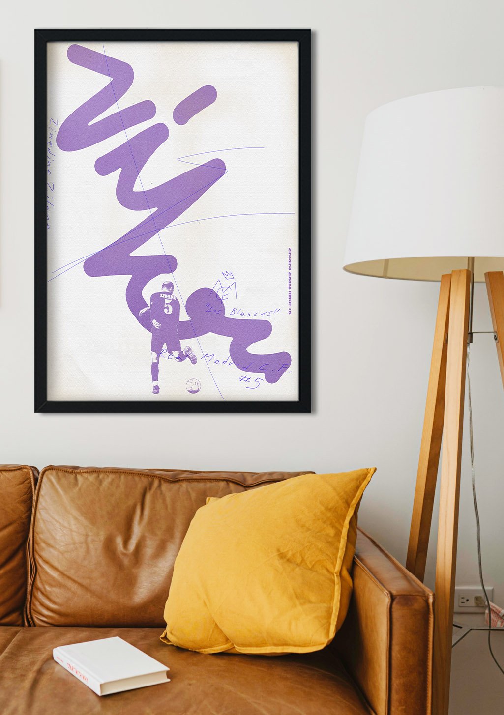 Poster violet, joueur de basket-ball, numéro 5, texte stylisé