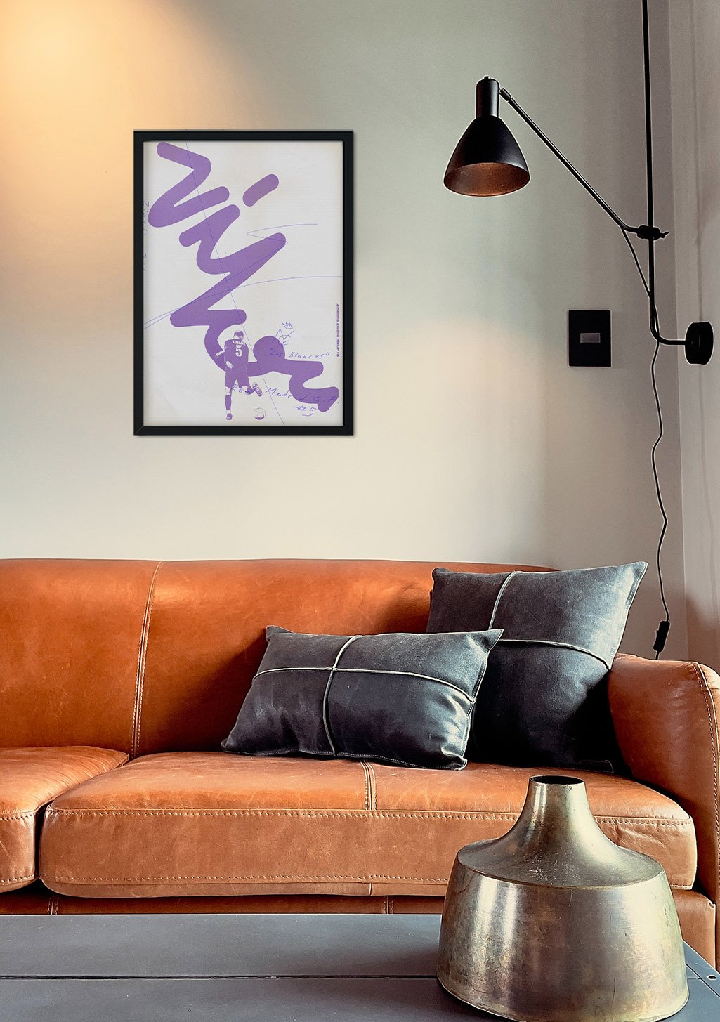 Poster violet abstrait avec texte stylisé