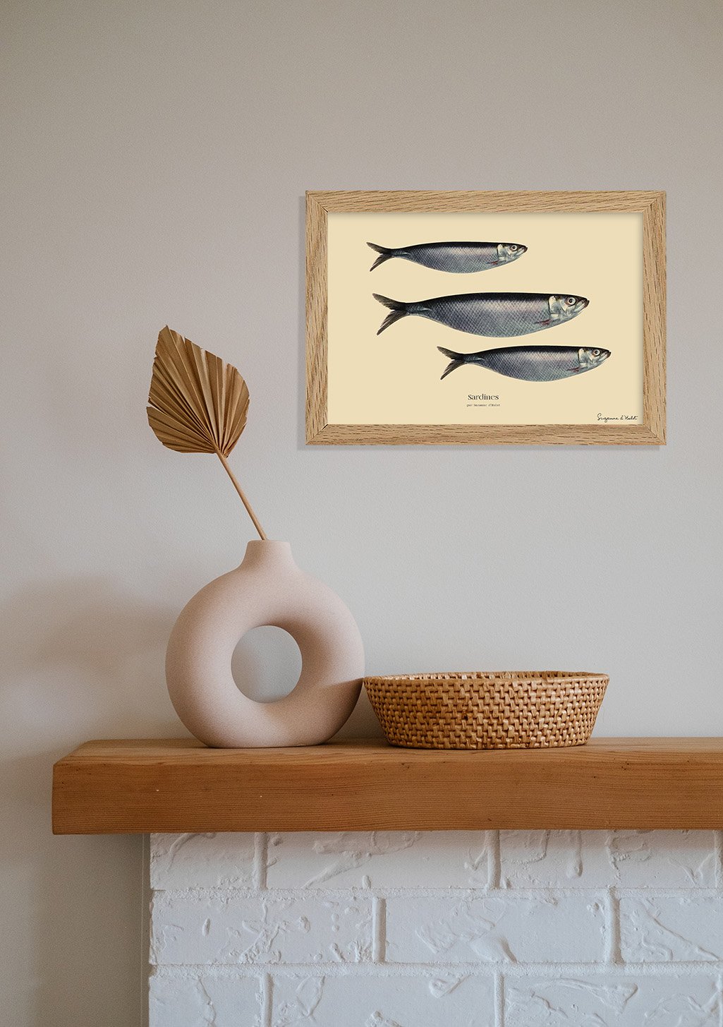 Poissons, Illustration, Encadrée, Murs, Aquatique, Art, Décoration, Maison, Nature, Esthétique, Minimaliste, Vintage