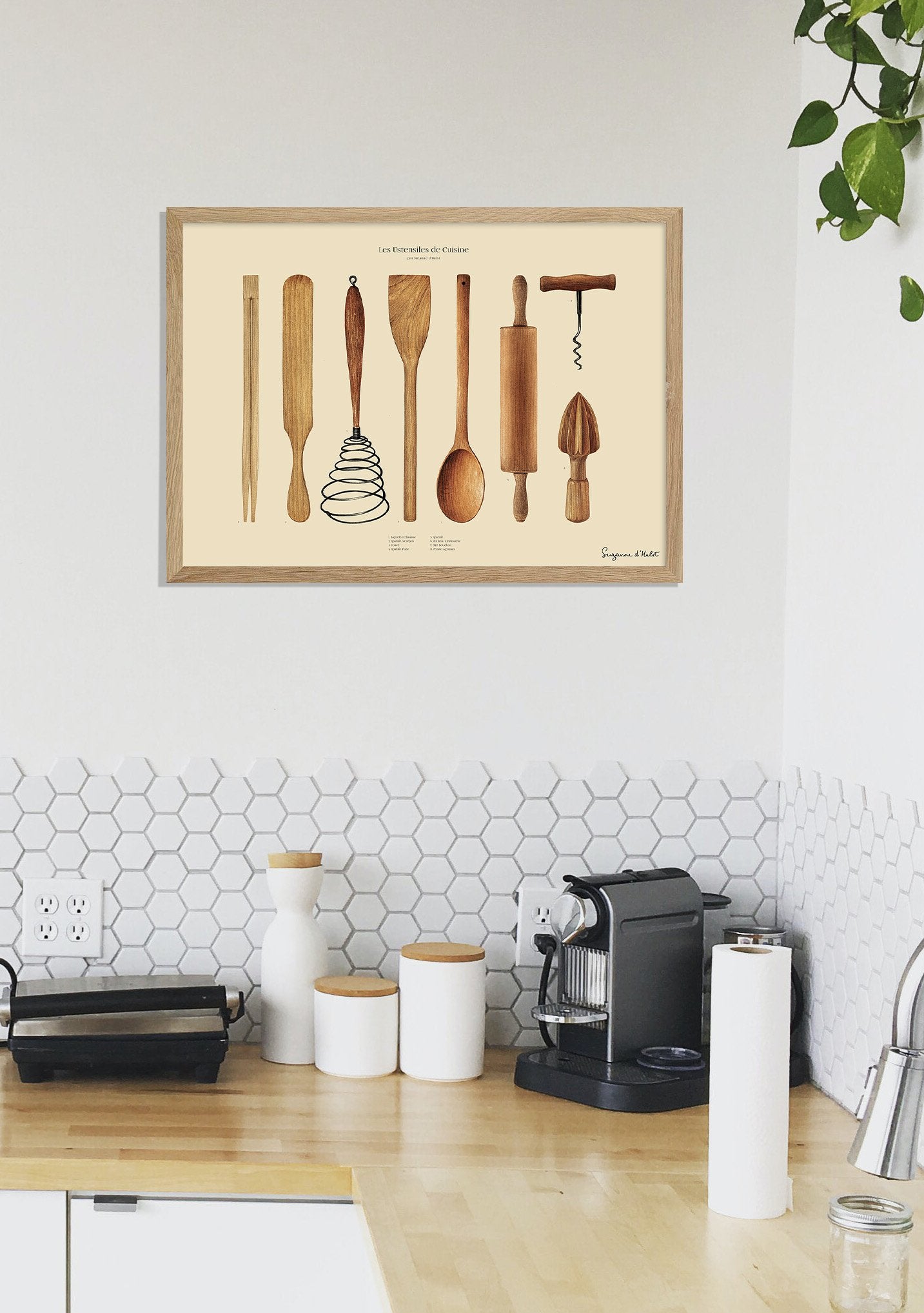 Poster de cuisine avec ustensiles en bois