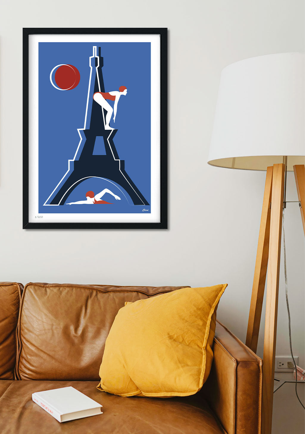Poster de la Tour Eiffel avec des femmes stylisées