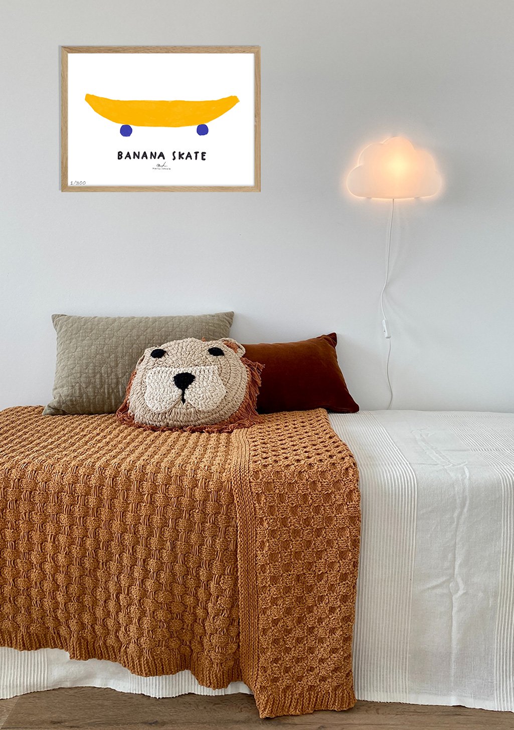 Poster Banana Skate jaune et bleu