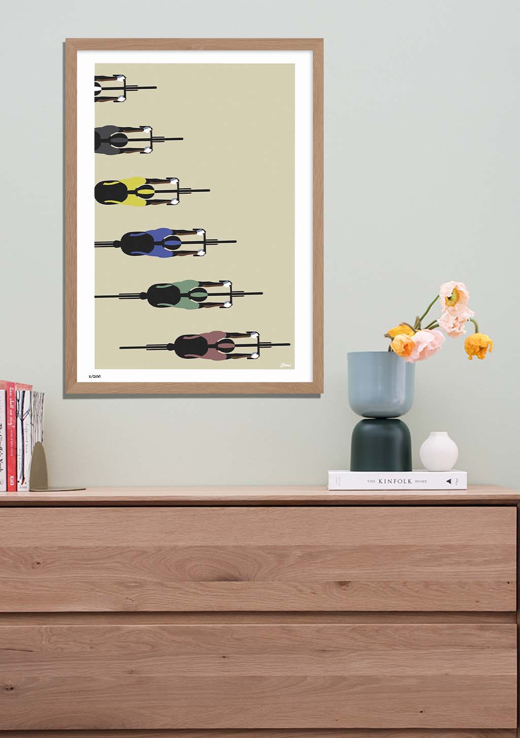 Poster abstrait avec des formes colorées et des lignes