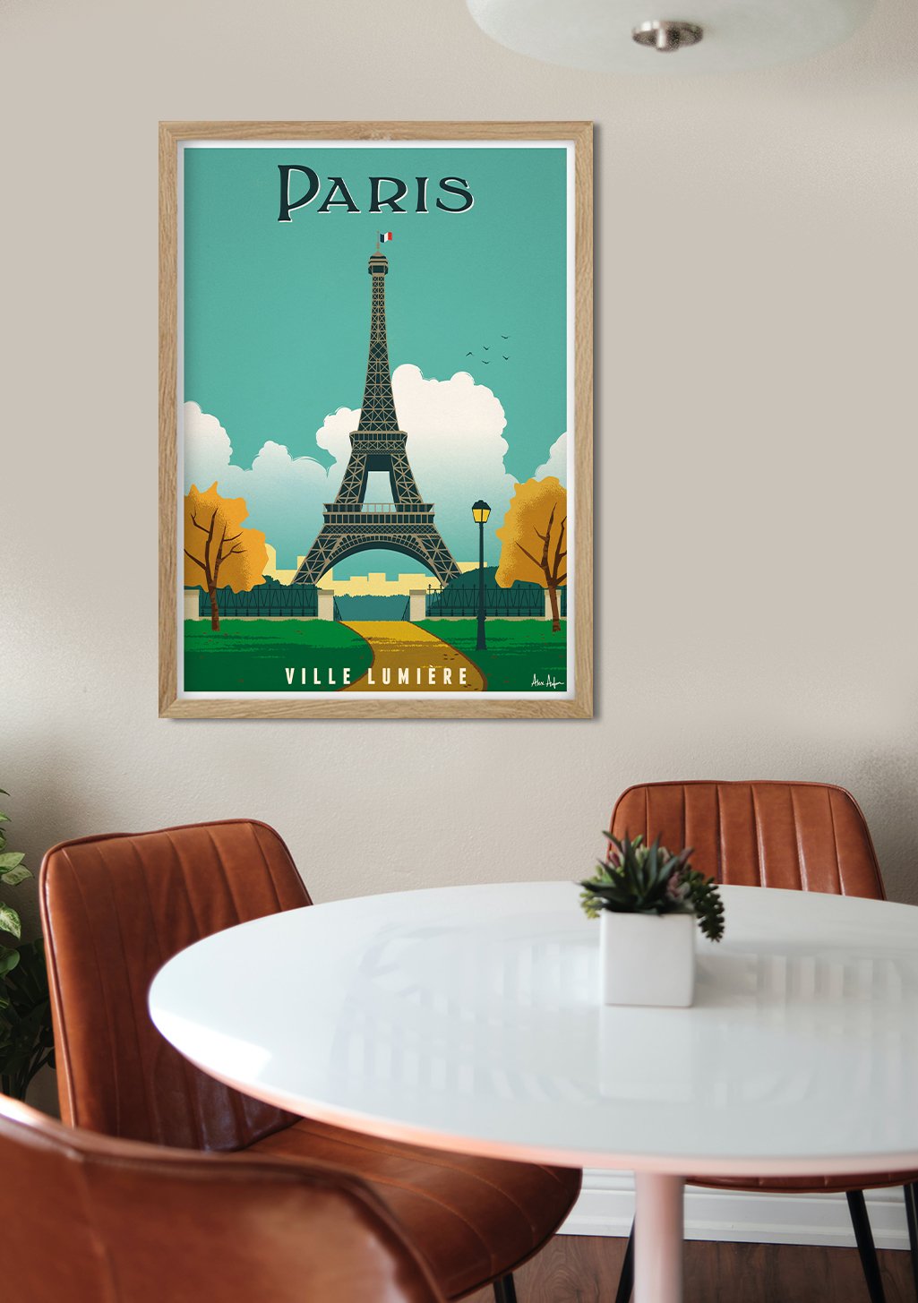 Tour Eiffel, Paris, Ville Lumière, vert, ciel bleu, arbres automnaux